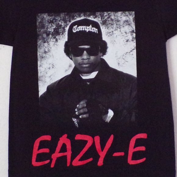 New "Eazy-E With Red Letters" Youth Silkscreen T-Shirt. Available in XS–XL. - Picture 2 of 2